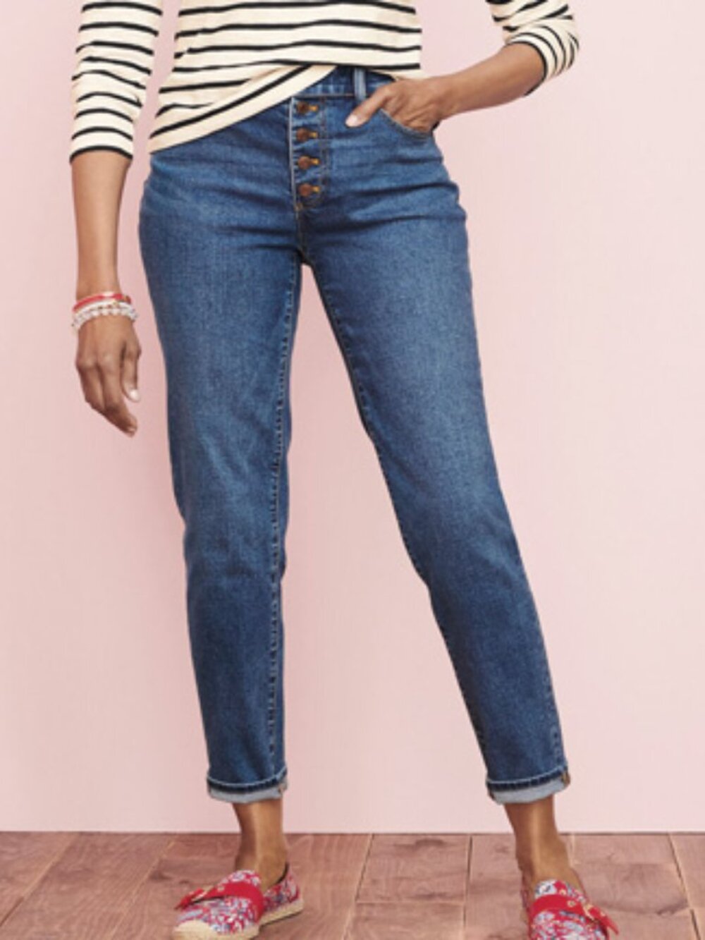 Talbots Button Front Everyday Relaxed Jeans